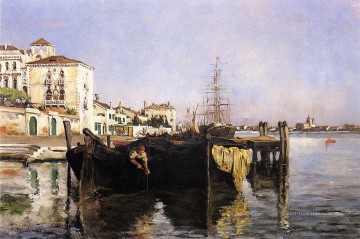  Venedig Kunst - Ansicht von Venedig Impressionist Seenlandschaft John Henry Twachtman